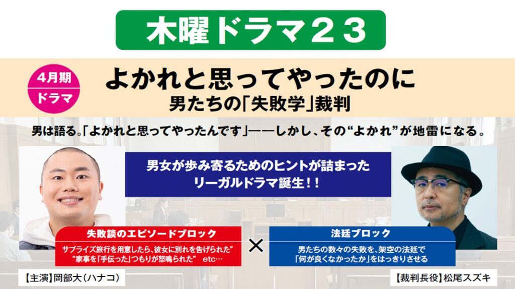 木曜ドラマ23「よかれと思ってやったのに 男たちの「失敗学」裁判」